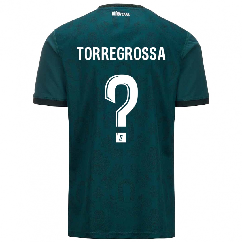 Kandiny Niño Camiseta Hugo Torregrossa #0 Verde Oscuro 2ª Equipación 2024/25 La Camisa Chile