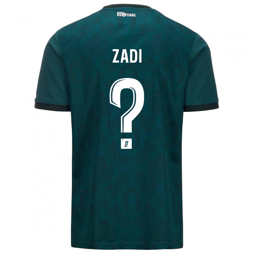 Kandiny Niño Camiseta Alain Zadi #0 Verde Oscuro 2ª Equipación 2024/25 La Camisa Chile