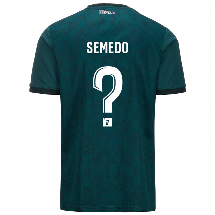 Kandiny Niño Camiseta Jordan Semedo #0 Verde Oscuro 2ª Equipación 2024/25 La Camisa Chile