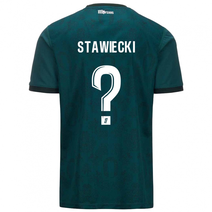 Kandiny Niño Camiseta Jules Stawiecki #0 Verde Oscuro 2ª Equipación 2024/25 La Camisa Chile