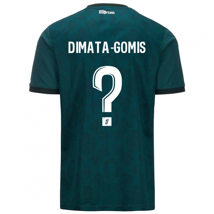 Kandiny Niño Camiseta Kamron Dimata-Gomis #0 Verde Oscuro 2ª Equipación 2024/25 La Camisa Chile