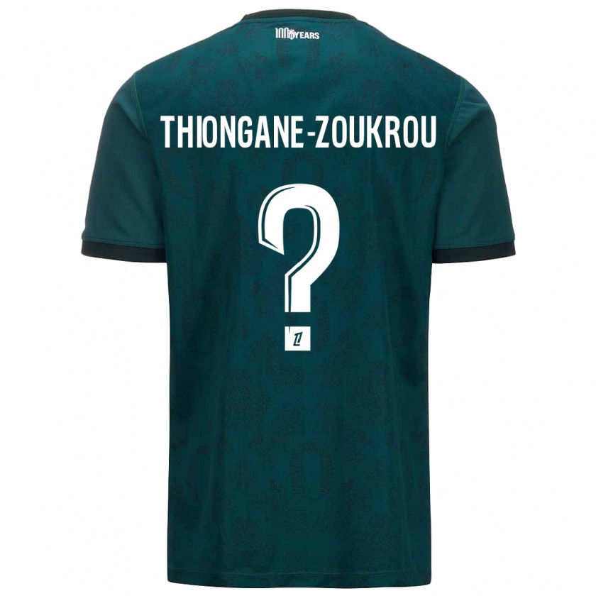 Kandiny Niño Camiseta Ackah-Tidiane Thiongane-Zoukrou #0 Verde Oscuro 2ª Equipación 2024/25 La Camisa Chile