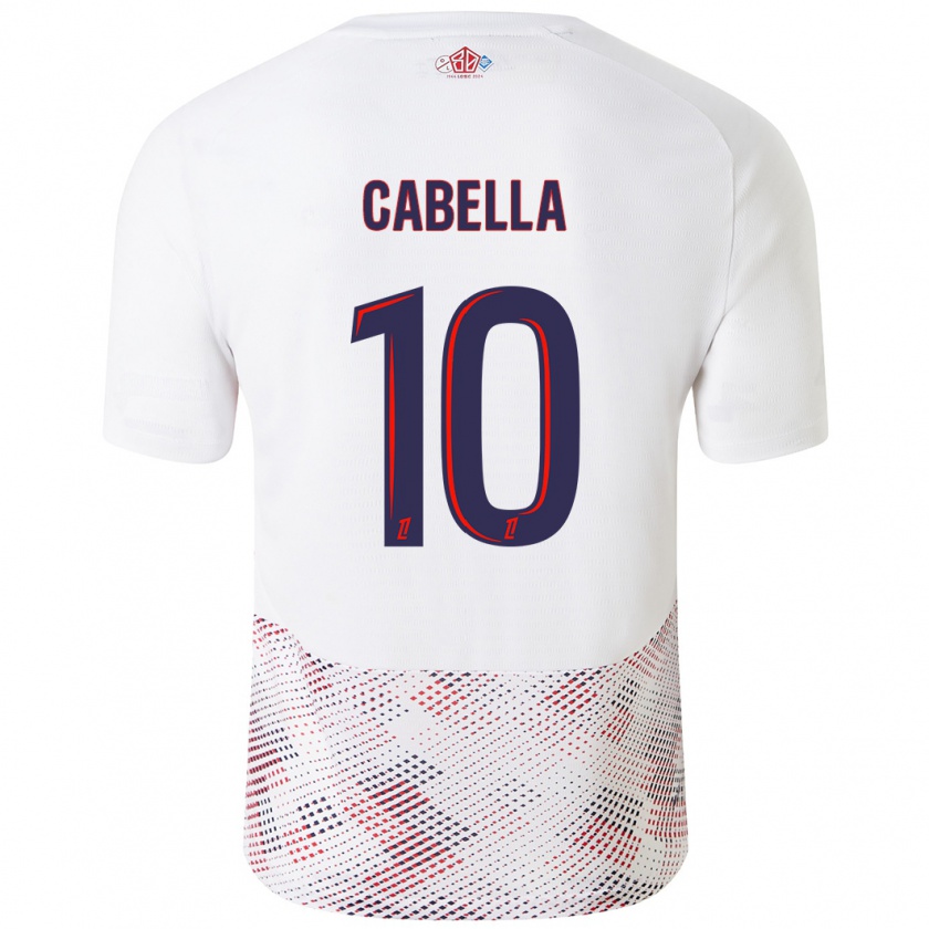 Kandiny Niño Camiseta Rémy Cabella #10 Blanco Azul Real 2ª Equipación 2024/25 La Camisa Chile