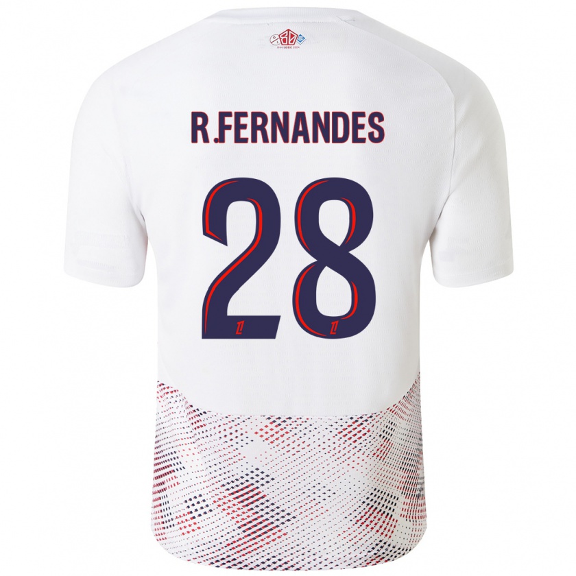 Kandiny Niño Camiseta Rafael Fernandes #28 Blanco Azul Real 2ª Equipación 2024/25 La Camisa Chile