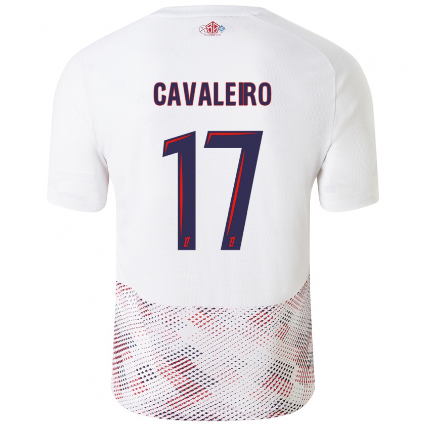 Kandiny Niño Camiseta Ivan Cavaleiro #17 Blanco Azul Real 2ª Equipación 2024/25 La Camisa Chile