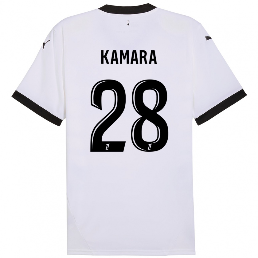 Kandiny Niño Camiseta Glen Kamara #28 Blanco Negro 2ª Equipación 2024/25 La Camisa Chile