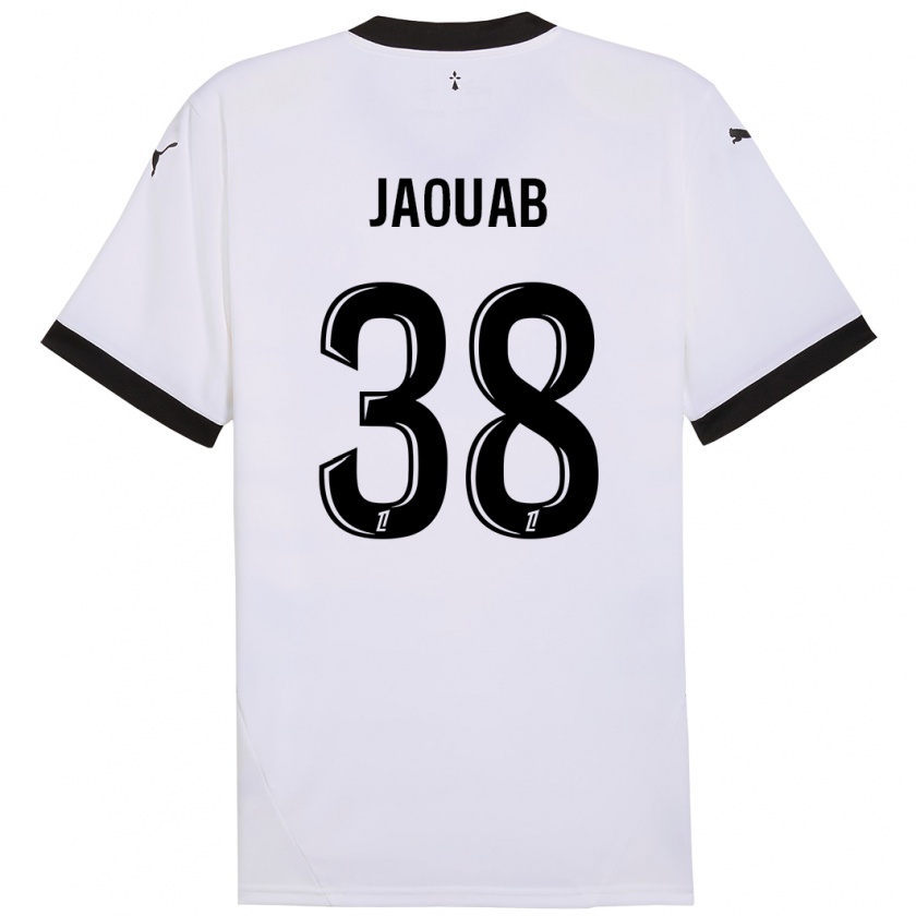 Kandiny Niño Camiseta Mohamed Jaouab #38 Blanco Negro 2ª Equipación 2024/25 La Camisa Chile