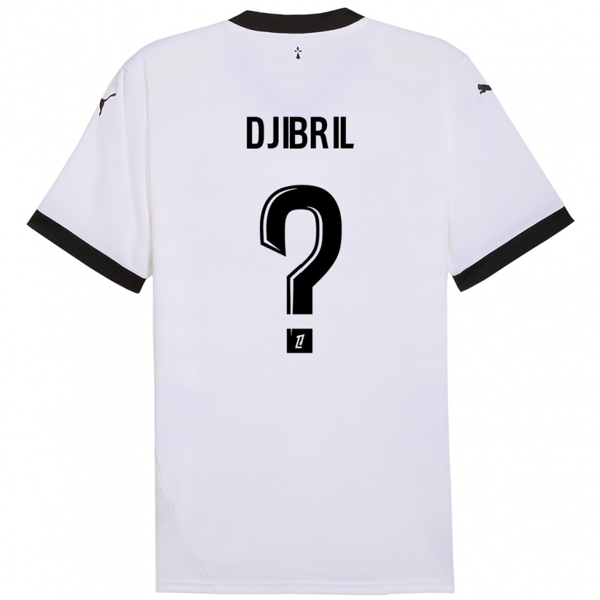 Kandiny Niño Camiseta Djibril Diallo #0 Blanco Negro 2ª Equipación 2024/25 La Camisa Chile