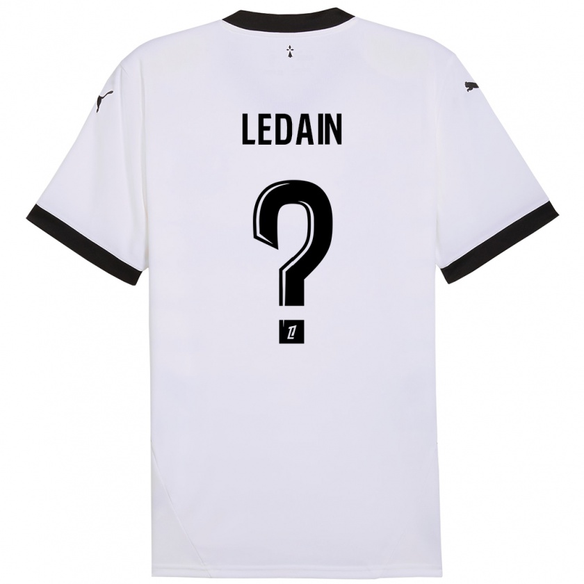 Kandiny Niño Camiseta Samuel Ledain #0 Blanco Negro 2ª Equipación 2024/25 La Camisa Chile