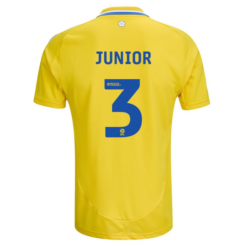 Kandiny Niño Camiseta Junior Firpo #3 Amarillo Azul 2ª Equipación 2024/25 La Camisa Chile