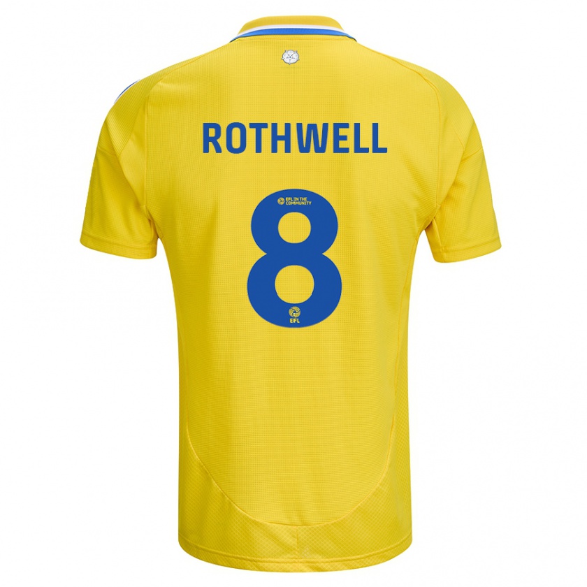 Kandiny Niño Camiseta Joe Rothwell #8 Amarillo Azul 2ª Equipación 2024/25 La Camisa Chile