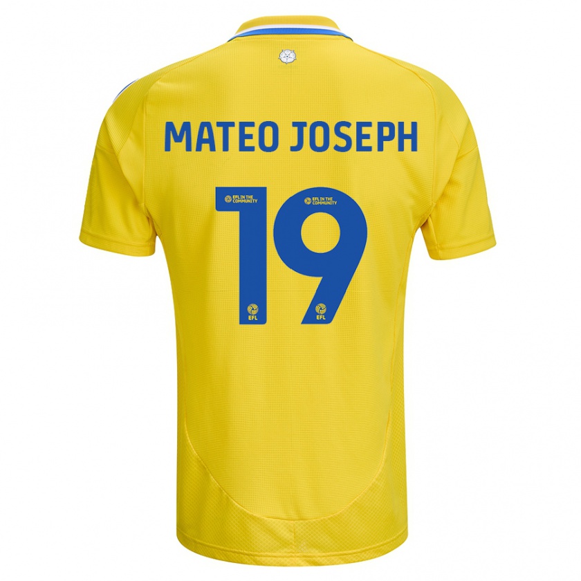 Kandiny Niño Camiseta Mateo Joseph #19 Amarillo Azul 2ª Equipación 2024/25 La Camisa Chile