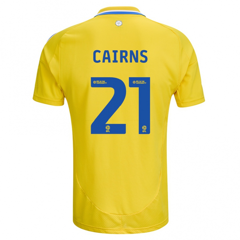 Kandiny Niño Camiseta Alex Cairns #21 Amarillo Azul 2ª Equipación 2024/25 La Camisa Chile