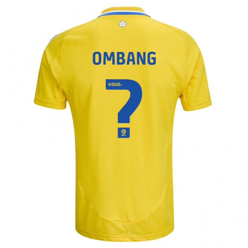 Kandiny Niño Camiseta Darryl Ombang #0 Amarillo Azul 2ª Equipación 2024/25 La Camisa Chile