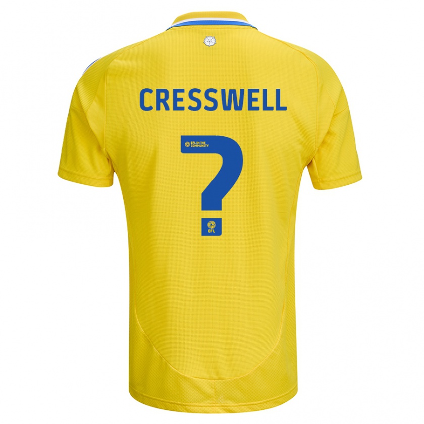 Kandiny Niño Camiseta Alfie Cresswell #0 Amarillo Azul 2ª Equipación 2024/25 La Camisa Chile