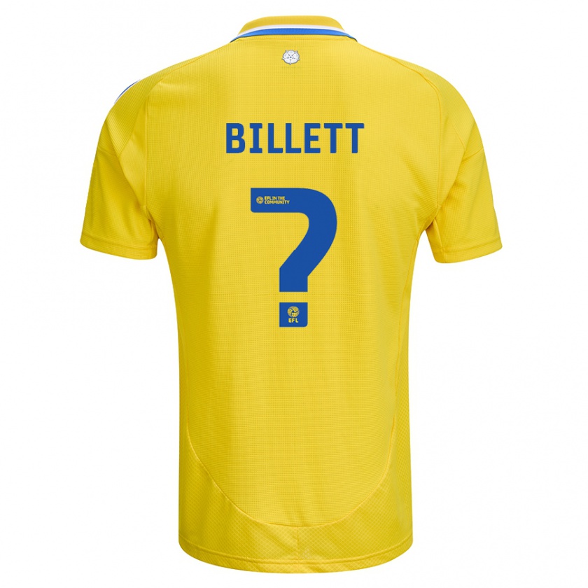 Kandiny Niño Camiseta Joe Billett #0 Amarillo Azul 2ª Equipación 2024/25 La Camisa Chile