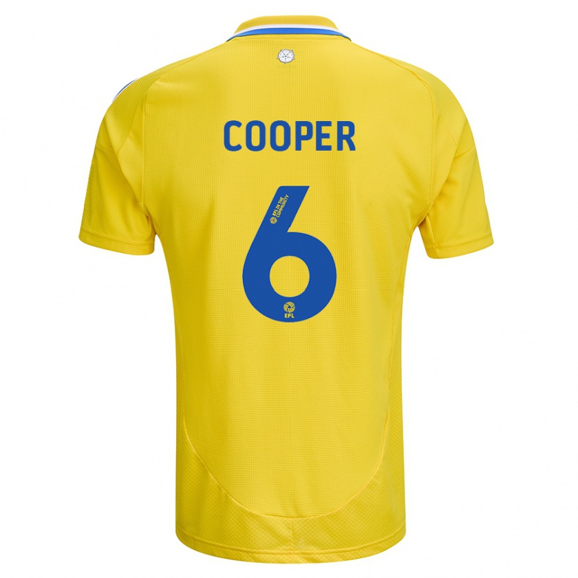 Kandiny Niño Camiseta Liam Cooper #6 Amarillo Azul 2ª Equipación 2024/25 La Camisa Chile