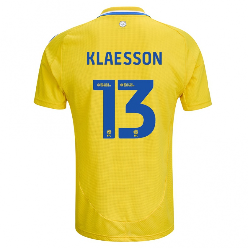 Kandiny Niño Camiseta Kristoffer Klaesson #13 Amarillo Azul 2ª Equipación 2024/25 La Camisa Chile