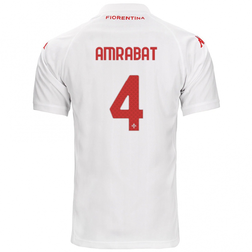 Kandiny Niño Camiseta Sofyan Amrabat #4 Blanco 2ª Equipación 2024/25 La Camisa Chile