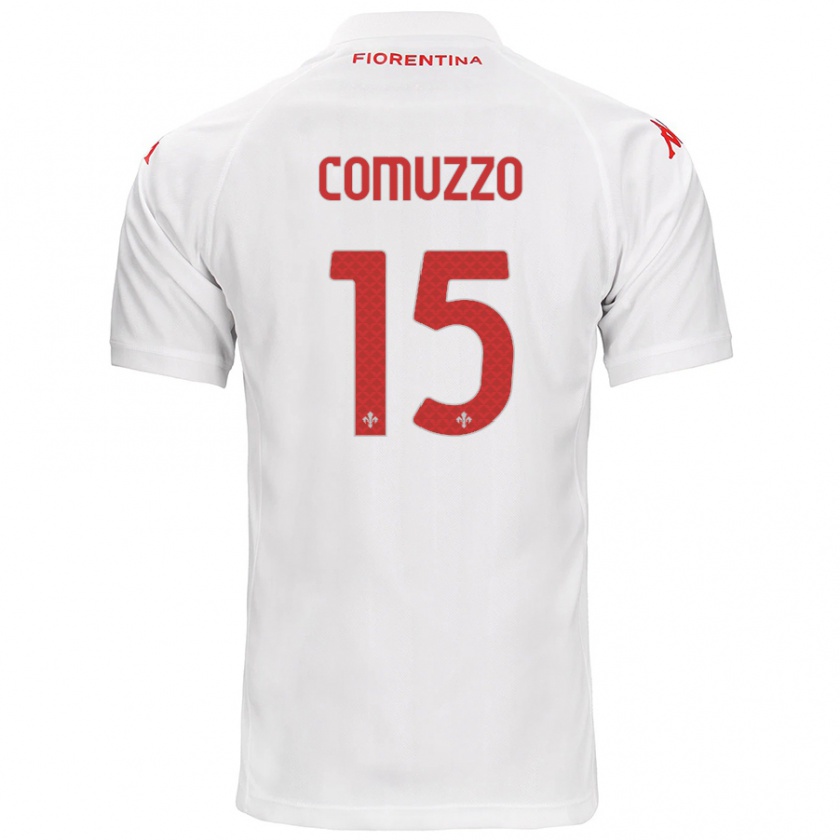 Kandiny Niño Camiseta Pietro Comuzzo #15 Blanco 2ª Equipación 2024/25 La Camisa Chile