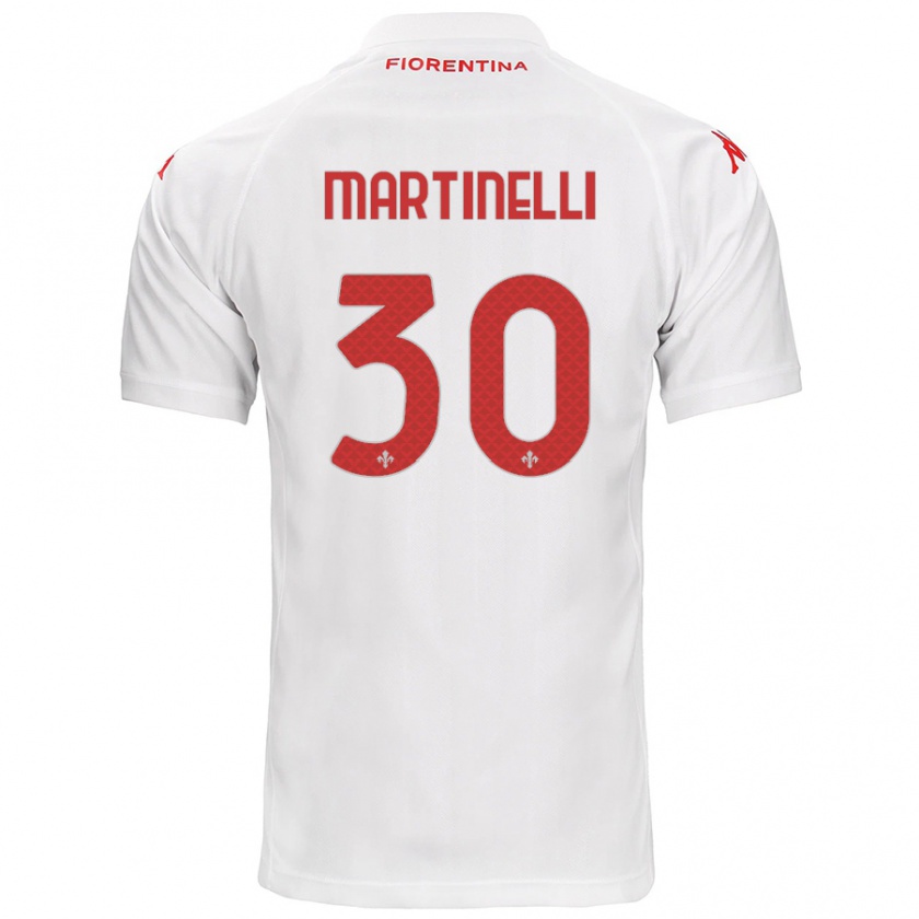 Kandiny Niño Camiseta Tommaso Martinelli #30 Blanco 2ª Equipación 2024/25 La Camisa Chile