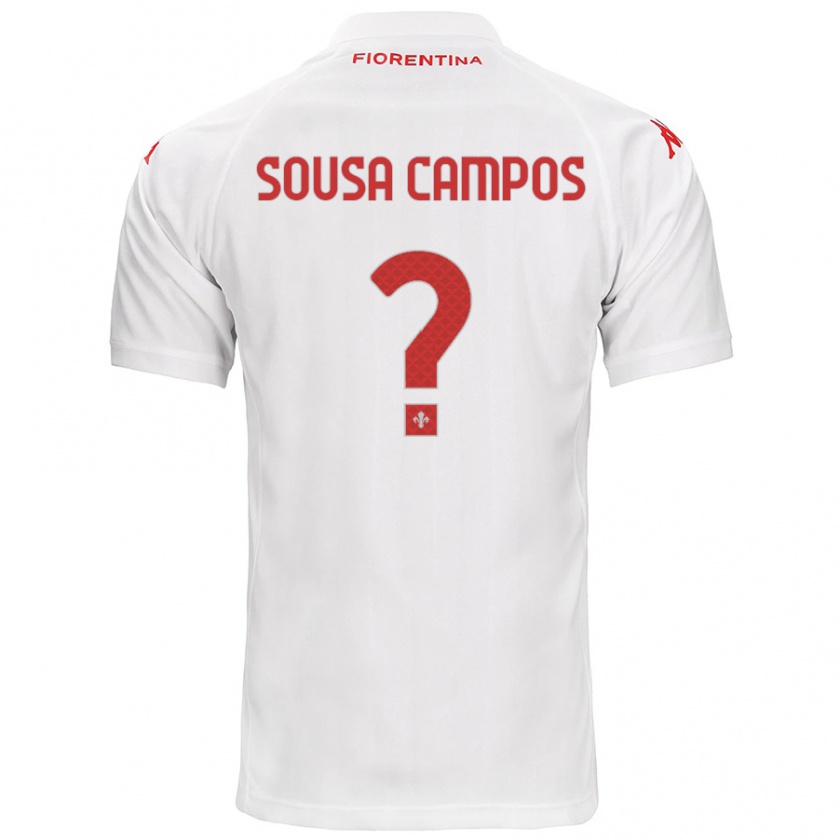 Kandiny Niño Camiseta Matteo Sousa Campos #0 Blanco 2ª Equipación 2024/25 La Camisa Chile