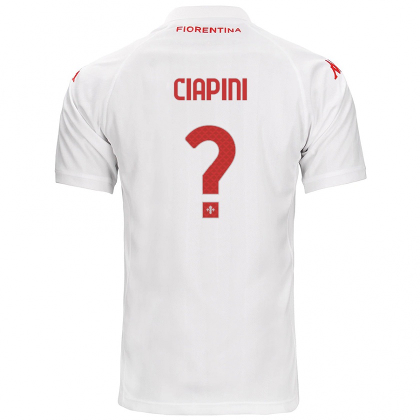 Kandiny Niño Camiseta Adriano Ciapini #0 Blanco 2ª Equipación 2024/25 La Camisa Chile