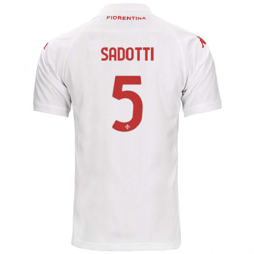 Kandiny Niño Camiseta Edoardo Sadotti #5 Blanco 2ª Equipación 2024/25 La Camisa Chile