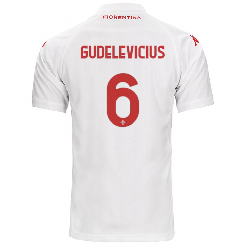 Kandiny Niño Camiseta Ernestas Gudelevicius #6 Blanco 2ª Equipación 2024/25 La Camisa Chile