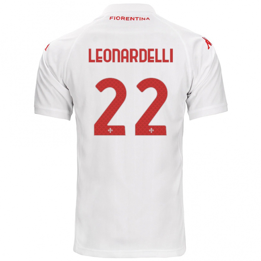 Kandiny Niño Camiseta Pietro Leonardelli #22 Blanco 2ª Equipación 2024/25 La Camisa Chile