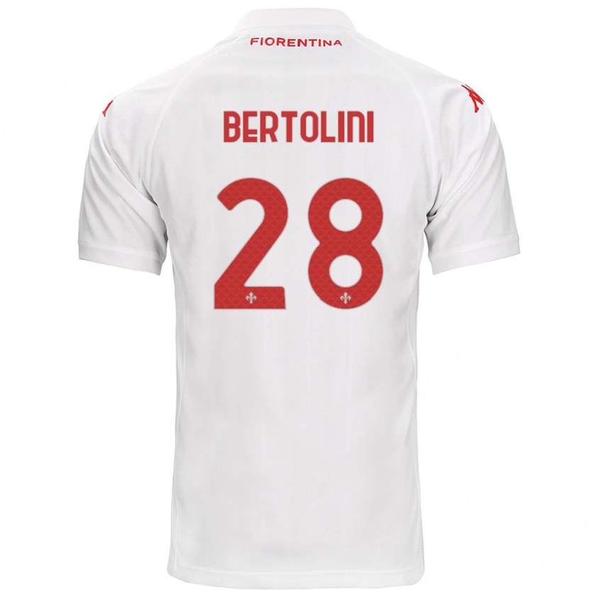 Kandiny Niño Camiseta Gabriele Bertolini #28 Blanco 2ª Equipación 2024/25 La Camisa Chile