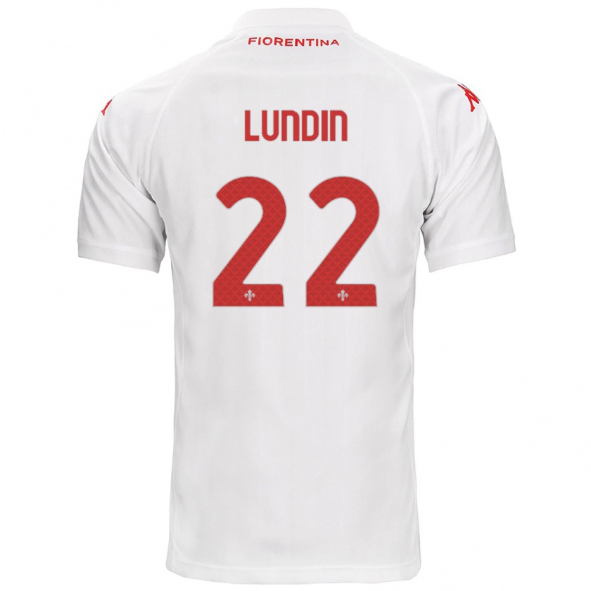 Kandiny Niño Camiseta Karin Lundin #22 Blanco 2ª Equipación 2024/25 La Camisa Chile