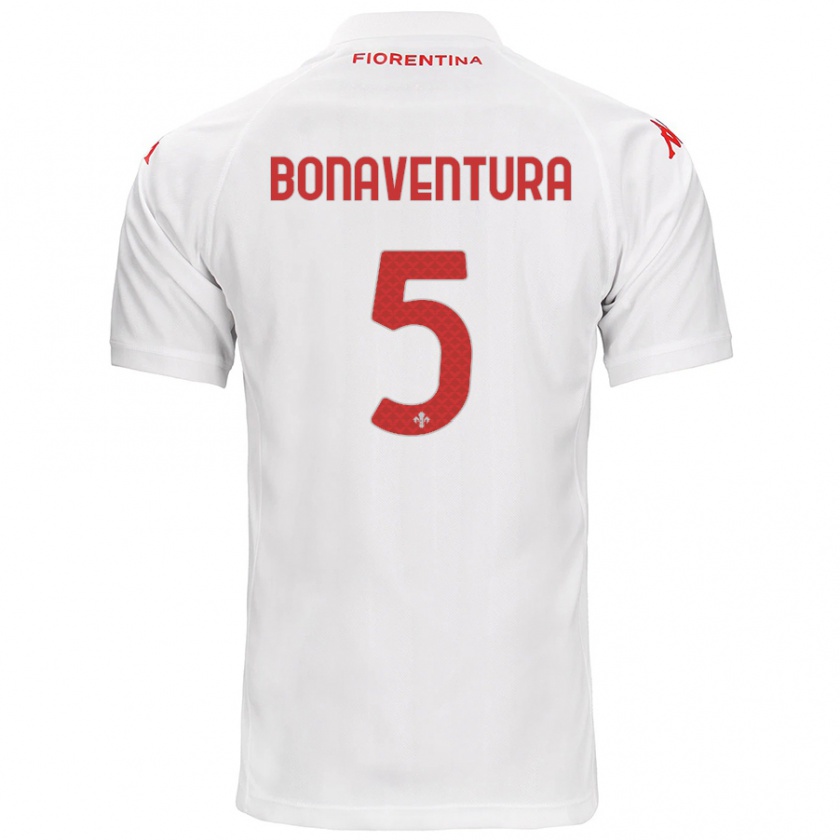 Kandiny Niño Camiseta Giacomo Bonaventura #5 Blanco 2ª Equipación 2024/25 La Camisa Chile