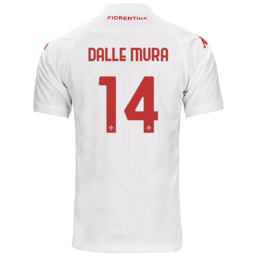 Kandiny Niño Camiseta Christian Dalle Mura #14 Blanco 2ª Equipación 2024/25 La Camisa Chile