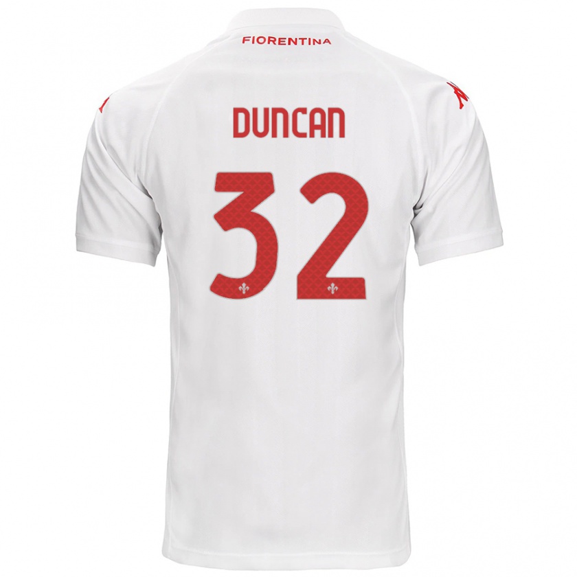 Kandiny Niño Camiseta Alfred Duncan #32 Blanco 2ª Equipación 2024/25 La Camisa Chile