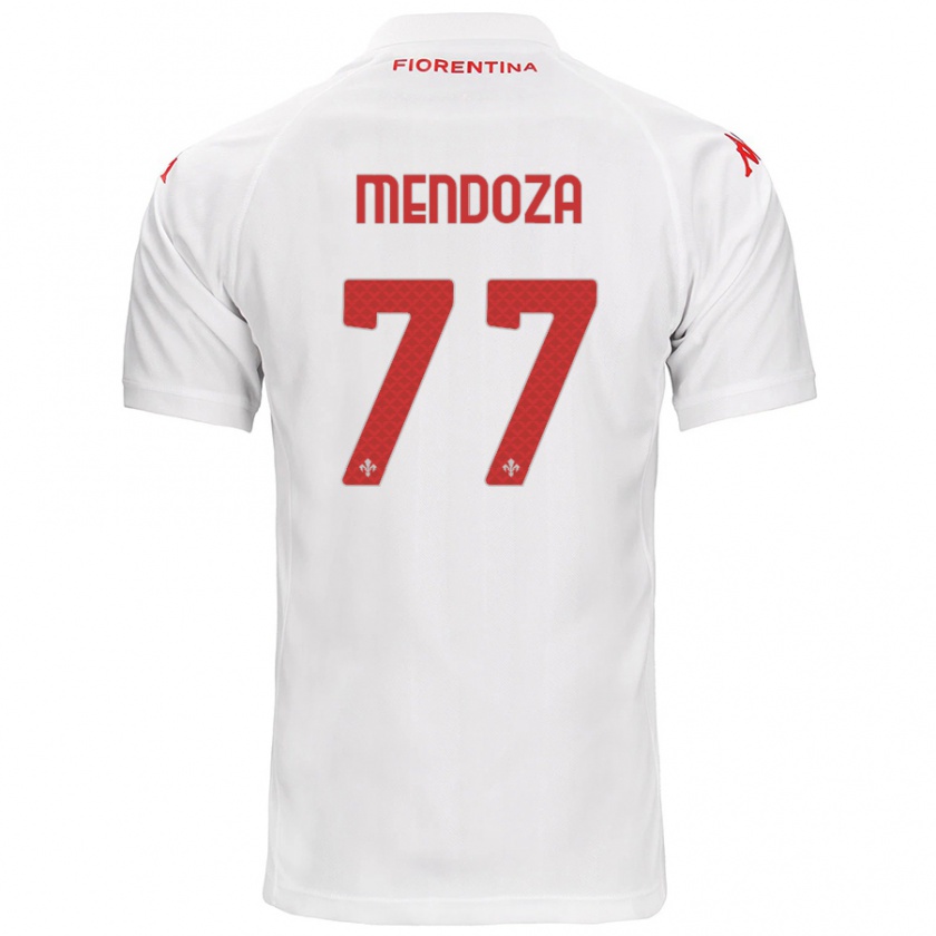 Kandiny Niño Camiseta William Mendoza #77 Blanco 2ª Equipación 2024/25 La Camisa Chile