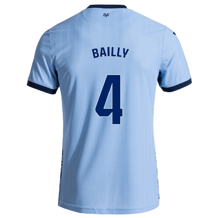 Kandiny Niño Camiseta Eric Bailly #4 Azul Cielo 2ª Equipación 2024/25 La Camisa Chile