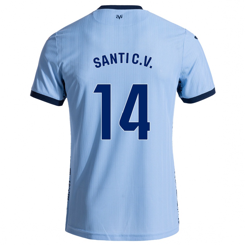 Kandiny Niño Camiseta Santi Comesaña #14 Azul Cielo 2ª Equipación 2024/25 La Camisa Chile