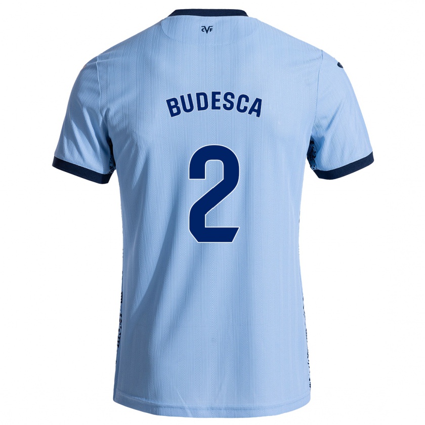 Kandiny Niño Camiseta Daniel Budesca #2 Azul Cielo 2ª Equipación 2024/25 La Camisa Chile