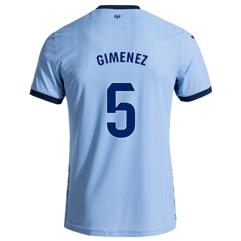 Kandiny Niño Camiseta Yenifer Giménez #5 Azul Cielo 2ª Equipación 2024/25 La Camisa Chile