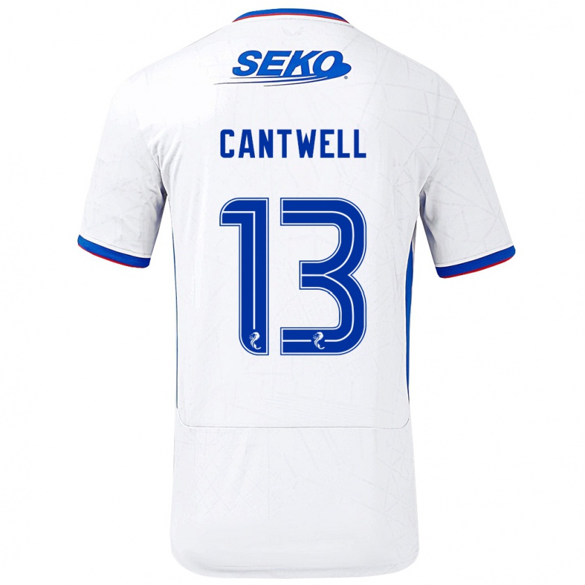 Kandiny Niño Camiseta Todd Cantwell #13 Blanco Azul 2ª Equipación 2024/25 La Camisa Chile