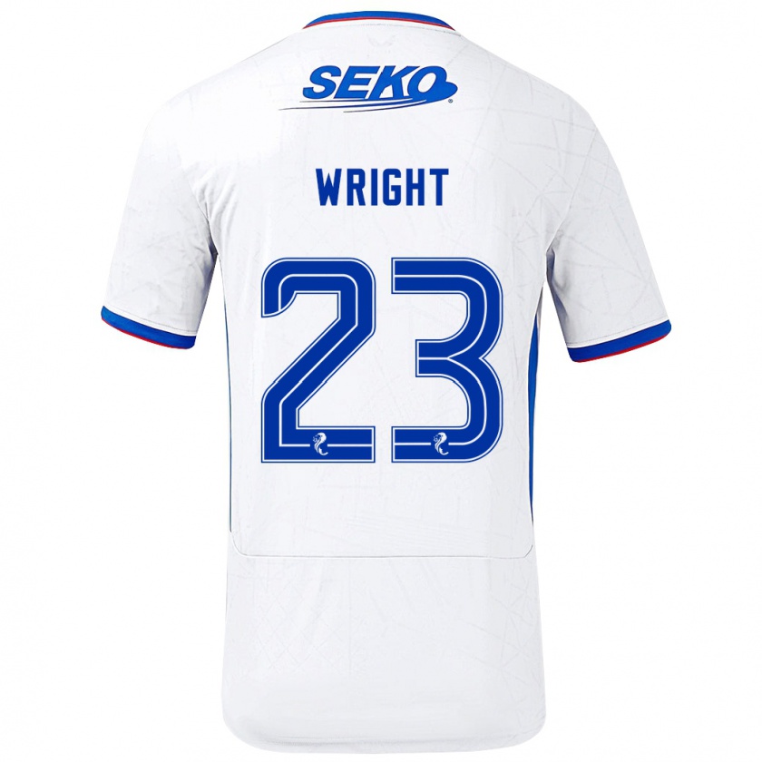 Kandiny Niño Camiseta Scott Wright #23 Blanco Azul 2ª Equipación 2024/25 La Camisa Chile