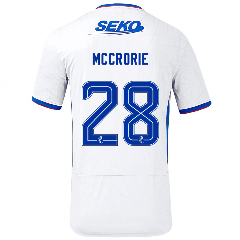 Kandiny Niño Camiseta Robby Mccrorie #28 Blanco Azul 2ª Equipación 2024/25 La Camisa Chile