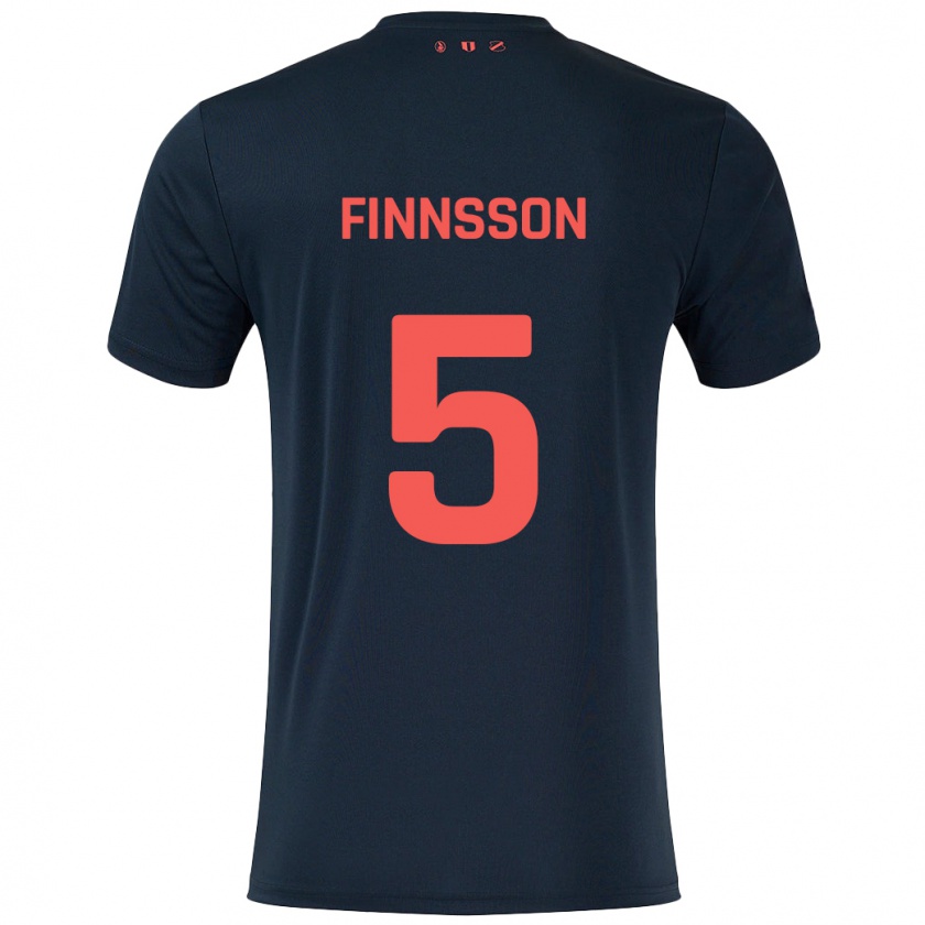 Kandiny Niño Camiseta Kolbeinn Finnsson #5 Negro Rojo 2ª Equipación 2024/25 La Camisa Chile