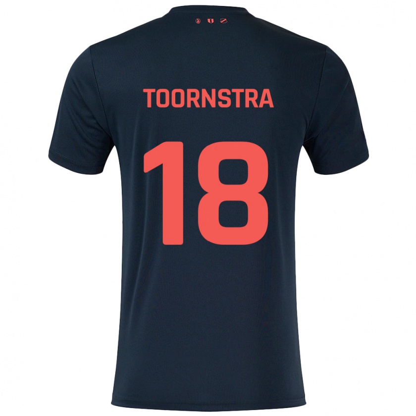 Kandiny Niño Camiseta Jens Toornstra #18 Negro Rojo 2ª Equipación 2024/25 La Camisa Chile