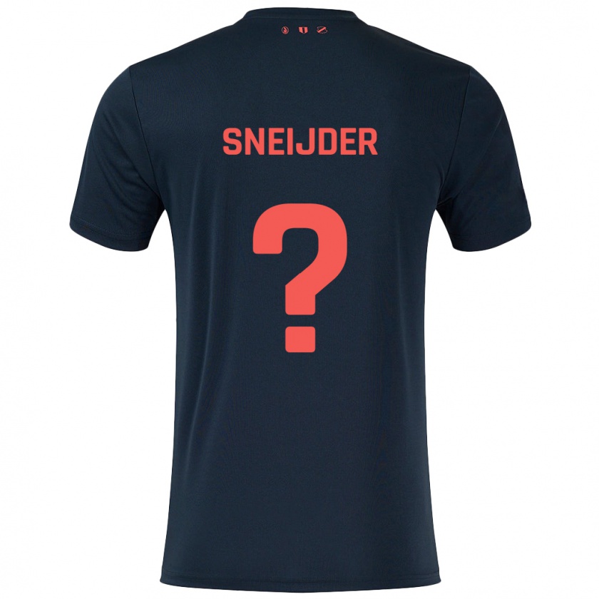 Kandiny Niño Camiseta Jessey Sneijder #0 Negro Rojo 2ª Equipación 2024/25 La Camisa Chile