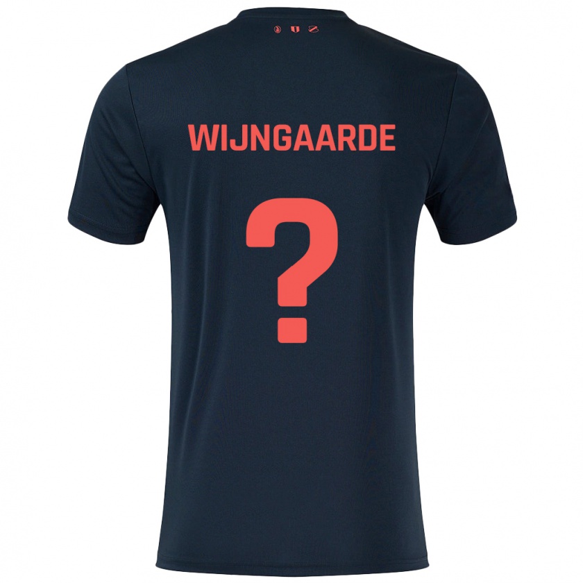 Kandiny Niño Camiseta Jahrnell Wijngaarde #0 Negro Rojo 2ª Equipación 2024/25 La Camisa Chile