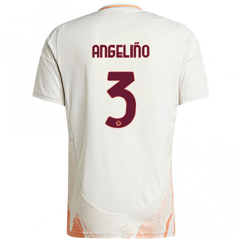 Kandiny Niño Camiseta Angeliño #3 Crema Blanco Naranja 2ª Equipación 2024/25 La Camisa Chile