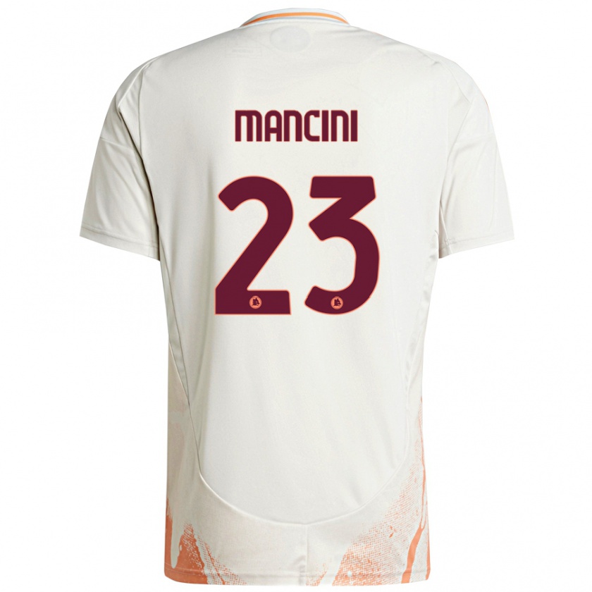 Kandiny Niño Camiseta Gianluca Mancini #23 Crema Blanco Naranja 2ª Equipación 2024/25 La Camisa Chile