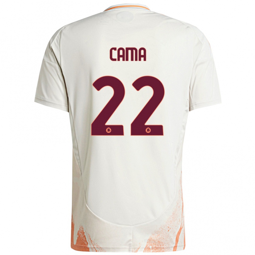 Kandiny Niño Camiseta Cristian Cama #22 Crema Blanco Naranja 2ª Equipación 2024/25 La Camisa Chile